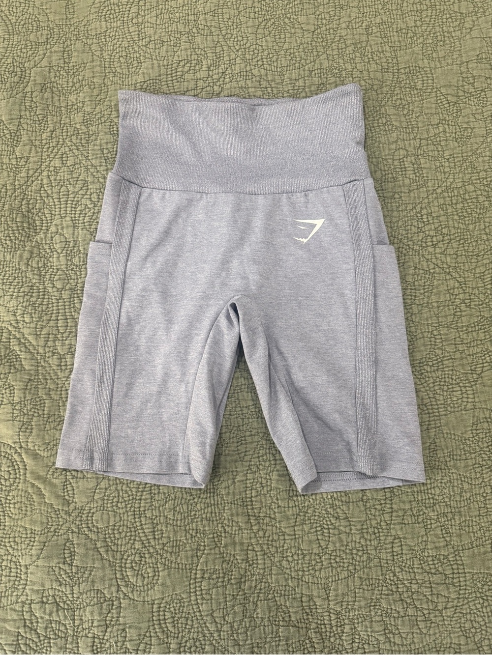 Gymshark Light Grey High-Rise Bike Shorts